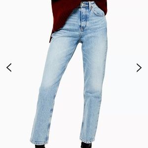 Topshop bleach wash Editor straight jeans